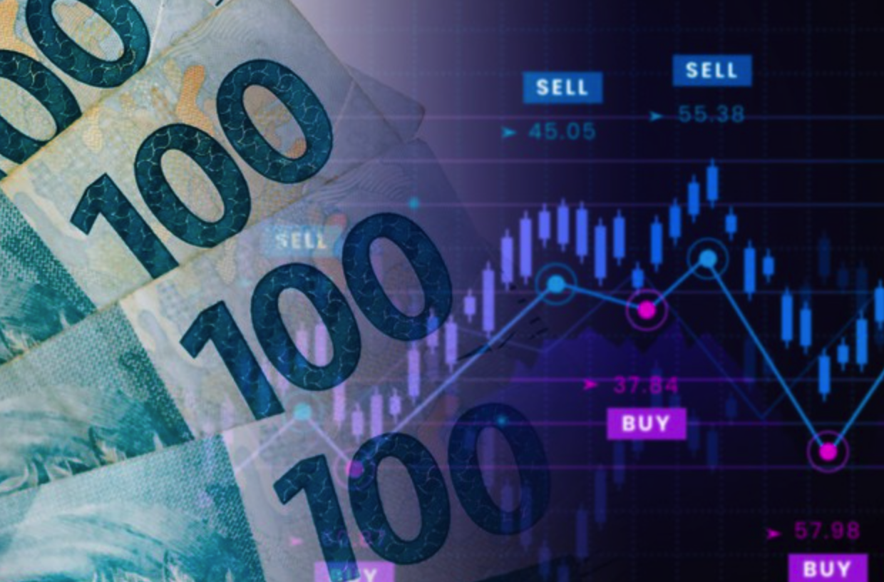 Notas do Real com gráfico de cotação